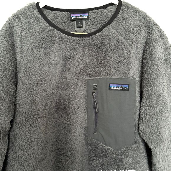 PATAGONIA Los Gatos Crew Pullover Fleece Shirt Mens Med Forge Gray Pocket Jacket - Picture 2 of 8